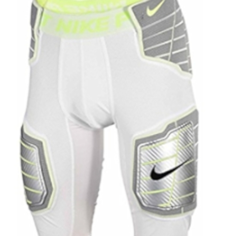 Nike White and Gray Padded Compression Tights